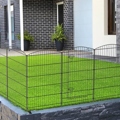 INJOPEXI Decorative Garden Fence 6 Panels 13ft (L)×36in (H) Animal Barrier Fences with 5 Panels + 1 Gate, No Dig Garden Fencing Rustproof Metal Wire Temporary Rabbit Dog Fence for Patio Outdoor Yard - size: 6 Panels 13ft(L)-36"(H) - With Gate
