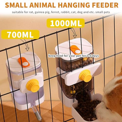 Guinea Pig Food Water Dispenser, Bunny Food and Water Bowl Set for Cage, Small Aniaml Dish for Rabbits, Ferrets, Rats, Squirrels