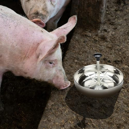 9.84 Inch Piglet Feeder, Stainless Steel Trough, with Adjustable Spiral Mechanism