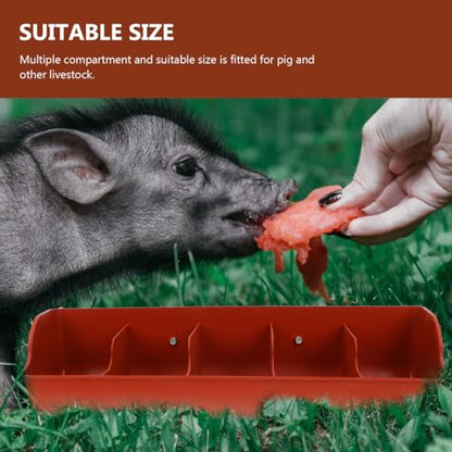 POPETPOP Hanging Fence Feeders Poultry Trough: 2Pcs Chicken Feeder Feed Trough Pig Feeding Container for Chicken Duck Goat Pig Poultry Livestock 5-Compartment - color: 2PCS
