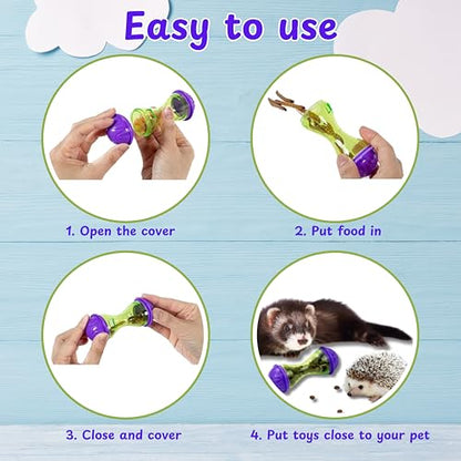 Ferret Treat Ball Interactive Toy Balls for Small Animal, Enrichment Toys Ferrets Dry Food Ball for Ferrets Guinea Pig Rat Chinchilla Hedgehog Bunny, Pet Ferret Accessories (L, Bone) - size: L