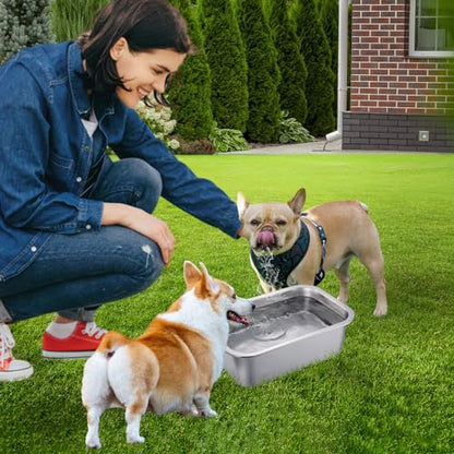 1.5 Gallons Large Dog Bowls - Food Grade Stainless Steel Dog Water and Food Bowl No Spilling, High Capacity for Medium Large Breed Dogs Indoor Outdoor - size: 1.5 Gal