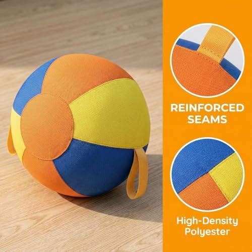 10/18/22" Herding Ball for Dogs & Horses,Tear-Resistant Inflatable Toy with Heavy-Duty Handle Cover & Pump,Durable Exercise Ball for Large Pets,Interactive Dog Toy with Handles for Breeds (A, 10 Inch) - size: 10 Inch