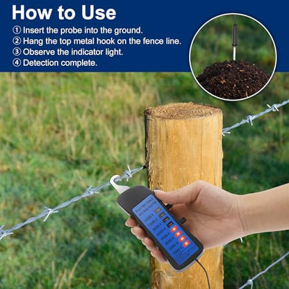 Kingdder Electric Fence Tester Kit, 12kv Neon Voltage Fault Finder (No Battery Required) with 50 Pcs Screw-in Wood Post Insulators for Farm Ranch Polywire Tape, 2000v-12000v(Screw Kit) - style: Screw Kit