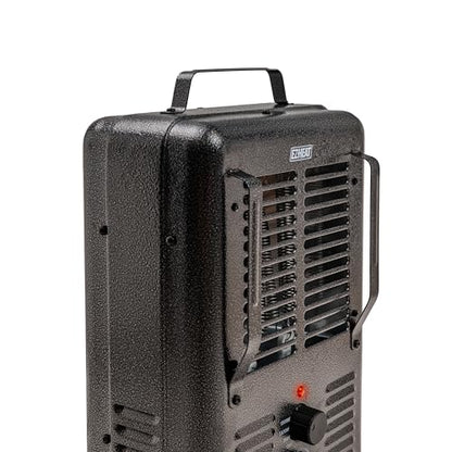 EZ-HEAT 1,500-Watt Portable Milkhouse Style Utility Space Heater with Adjustable Thermostat, Overheat Protection, and Safety Tip-Over Switch, Speckled Gloss, MTFH-01C - color: Gloss Black