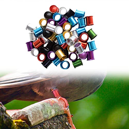 100 Pieces Pigeon Foot Rings Aluminum Bird Leg Bands Identification Clips for Chicks Bantam Finches Dove Supplies Suitable for Pet