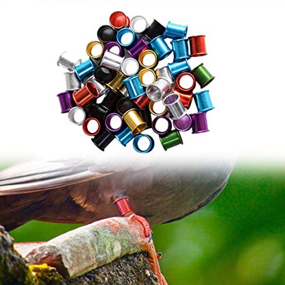 100 Pieces Pigeon Foot Rings Aluminum Bird Leg Bands Identification Clips for Chicks Bantam Finches Dove Supplies Suitable for Pet