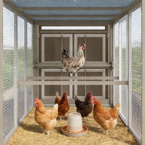 Large Chicken Coop with Run, Chicken Run with Waterproof Cover, Large Poultry Cage for Yard Farm Backyard Hen House, Duck Coop and Rabbit Run with Nesting Boxes, for 4-6 Chickens - size: 92.5"L x 37.4"W x 41.3"H