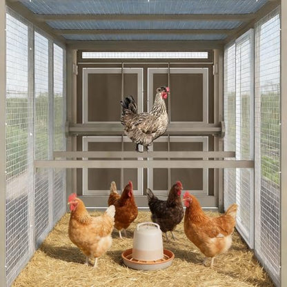 Large Chicken Coop with Run, Chicken Run with Waterproof Cover, Large Poultry Cage for Yard Farm Backyard Hen House, Duck Coop and Rabbit Run with Nesting Boxes, for 4-6 Chickens - size: 92.5"L x 37.4"W x 41.3"H