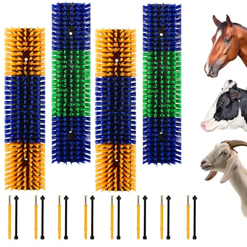 Livestock Scratch Brush, 4-Pack for Horse Grooming, Help Stay Comfortable on the Back of Livestock Cattle Scratch for Goat, Cow, Sheep, Pig and Other Animals