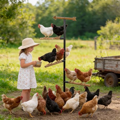 Yohsnor 58 Inch Chicken Perch - Sturdy and Stable Roosting Bars for Chickens, Multi-Functional Walk-in Run Toys, Safe, Durable Ideal for Poultry and Parrots