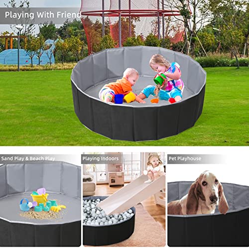 Ball Pit for Toddlers Babies Dogs Cats Iinfant Children, Foldable Ball Pits Play Tent, Crawl Playpen Ball Pool with Storage Bag, Surprise for Boys Girls Festival (Balls Not Included), Black - color: Black