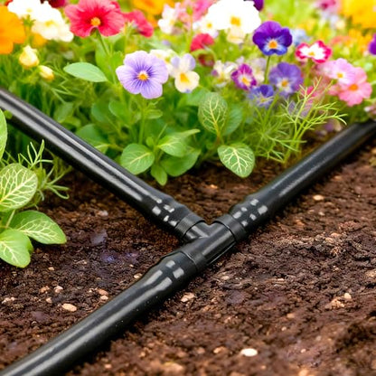 110 Pack Drip Irrigation 1/4" Barbed Tee Fittings, Drip Line Barbed T Connectors for 1/4 Inch Irrigation Tubing Micro Irrigation Connection Parts for Garden Sprinkler Systems - size: 1/4 Inch Tee-110P