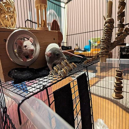 LWINGFLYER Small Animal Chews Toy Natural Apple Wood Block Cage Hanging Molars Treats Snack for Hamsters Rabbits Bunny Bird Parrots Chinchilla Guinea Pig Gerbils Squirrels (4pcs Natural Apple Wood) - color: 4pcs Natural Apple Wood