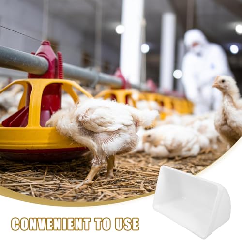 Yardwe 2pcs Hanging Feeder Trough for Livestock Chicken and Goat Feed Container Poultry Waterer Screws and Buckles for Ducks Geese and Deer - color: White
