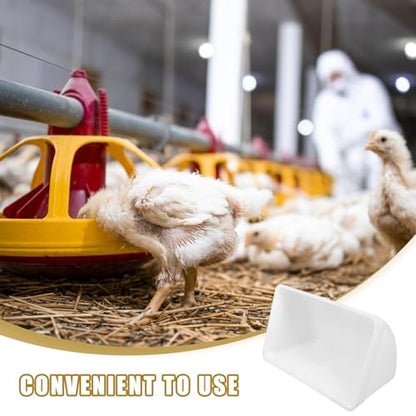 Yardwe 2pcs Hanging Feeder Trough for Livestock Chicken and Goat Feed Container Poultry Waterer Screws and Buckles for Ducks Geese and Deer - color: White