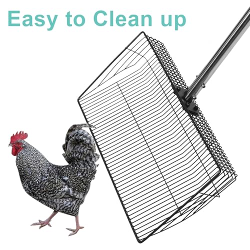 KESYOO Chicken Coop Cleaning Shovel 38cm Long Handle Heavy Duty Metal Chicken Waste Collection Tool Poultry Supplies Farm Use
