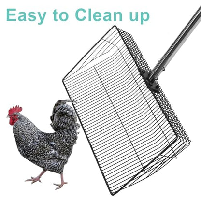 KESYOO Chicken Coop Cleaning Shovel 38cm Long Handle Heavy Duty Metal Chicken Waste Collection Tool Poultry Supplies Farm Use