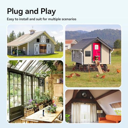 addlon 12 Shutter Exhaust Fanwith Remote Control, 8 Speeds 25W Energy Efficient DC Motors, 1200CFM, 8-Hour Timer, Garages/Greenhouse/Attic/Chicken Coop Ventilation Fan,Low Noise, Plug & Play - size: 12 inch
