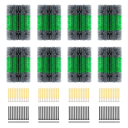 Extra Large Size Livestock Scratching Brush, Upgraded Horse/Goat/Cow/Cattle Scratcher Brush for Grooming, Itch Relief Horse Scratcher Brushes Kit with Two Sets of Mounting Screws(8-Pack,Gray) - color: Gray, size: 8-Pack