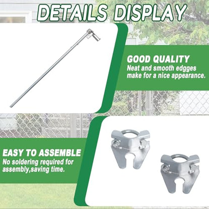 Podoy 36" Chain Link Drop Rod for Double Gate,Heavy Duty Pull Style Latch for 1-3/8" Chain Link Fence Frame,Rust-Resistant Galvanized Steel Chain Link Fence Gate Latch - size: 1-3/8" × 36" (1 PACK)