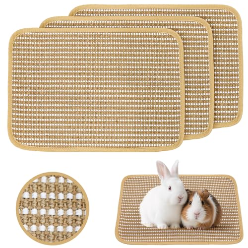 Rabbit Scratching Pad, Sisal Scratching Pad for Bunny, Guinea Pig, Cat. Resting Mats for Cages, Forage Grass Mat Indoor Essentials Accessories (3PCS) - size: TZZB-3PCS