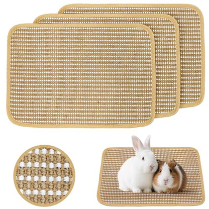 Rabbit Scratching Pad, Sisal Scratching Pad for Bunny, Guinea Pig, Cat. Resting Mats for Cages, Forage Grass Mat Indoor Essentials Accessories (3PCS) - size: TZZB-3PCS