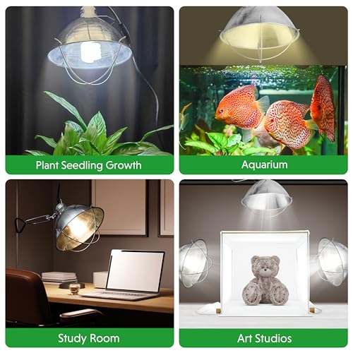 Simple Deluxe Clamp Lamp Light with 10.5 Inch Adjustable Aluminum Reflector and 6 Feet Cord, up to 250W E26 Socket (no Bulb Included), 2-Pack - size: 10.5 Inch (250 Watts), style: 2-Pack