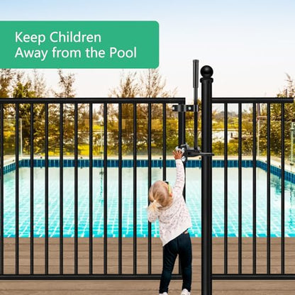 Pool Gate Latch,1-5/8" x 2-3/8" Gate Latch for Pool Gate Safety Latch, Auto Pool Gate Lock in Pool Fence, Pool Lock for Gate, Chain Link Fence Gate Latch, Horizontally (1-5/8" x 2-3/8") - size: 1-5/8" x 2-3/8"