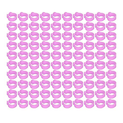 Omabeta Pigeons Leg Rings, Plastic Cold- Durable Lightweight Easy-to-Install Identification Leg Rings, for Pigeon Identification, Pink, 8mm, 100PCS - color: Pink