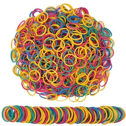 Foshine Rubber Bands Small Mini Elastic Band Yellow Blue Green Red 1300pcs Rubber Band 1.2inch Office Supplies Home Inside Diameter 0.63in (Multicolour)