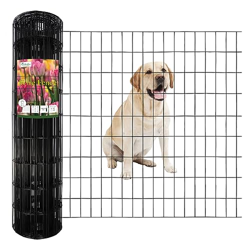 FOREHOGAR Black PVC Coated Welded Wire Fence 36 Inch x 50 Foot, 2 Inch x 4 Inch 14GA, Garden Border Fencing Roll Vinyl Coating Metal Wire Mesh Hardware Cloth for Yard Vegetable Plant Protection - color: Black, size: 2''x4'' 14GA 36''x50'