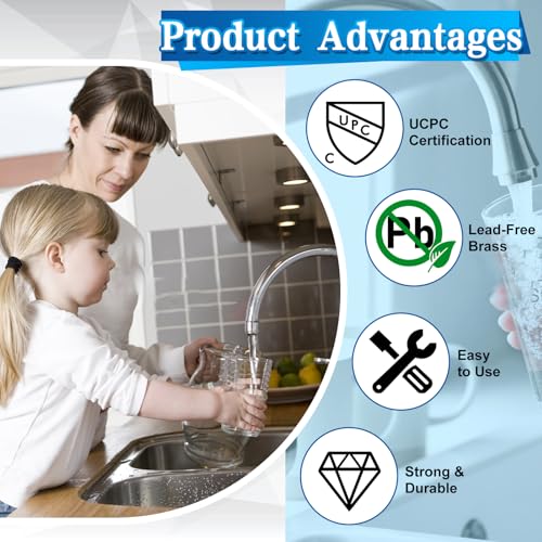 Stainless Steel Refrigerator Water Line Kit - 10ft Braided 1/4" Fitting with Brass Tee Stop Valve, Wrench, Sealing Tape for Ice Maker Water System
