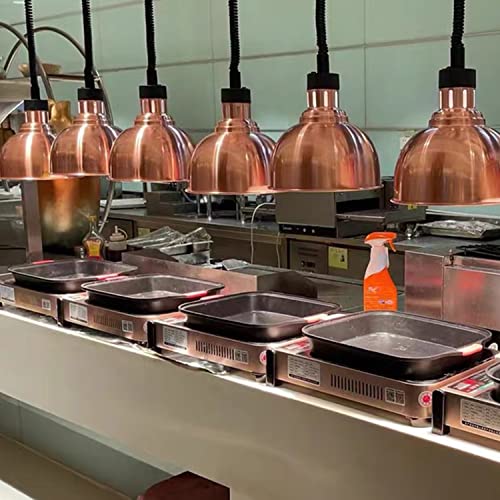 Commercial Food Heat Lamp French Fry Warmer Light for Food Service Hanging(Dia25cm(Copper))