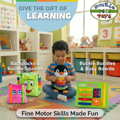 Buckle Toys Bessie Cow Learning Activity Toddler Toy | Plane Travel Essential, Develop Motor Skills, Problem Solving - color: Bessie Cow