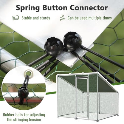 Metal Chicken Coop 84*78*72inch with Waterproof and Anti-UV Roof and Run,Walk-in Hens pen with Security Lock,Out-Door Poultry Enclosure for Small Animal Like Chickens Fence,Ducks,Rabbits Cage for Yard - size: 84.0"L x 78.7"W x 72.7"H