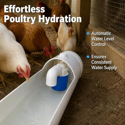 Livestock Waterer Trough Valve, Automatic Fill Inlet Controller, 3/4 Inch Hose Connection, Farm Water Valve, Side Water Inlet Float Valve