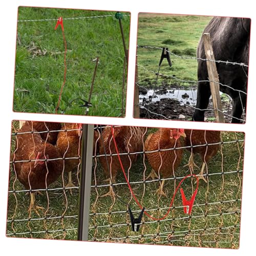 2Pcs Electric Fence Jump Cable with Clips for Fencing Systems Durable Outdoor Use for Gardens Farms and Livestock Electric Fence Connectors