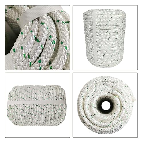 3/8 inch Arborist Bull Rope 4800Lbs Breaking Strength 200 Feet New Braided Polyester Rope - color: White, size: 3/8" 200ft