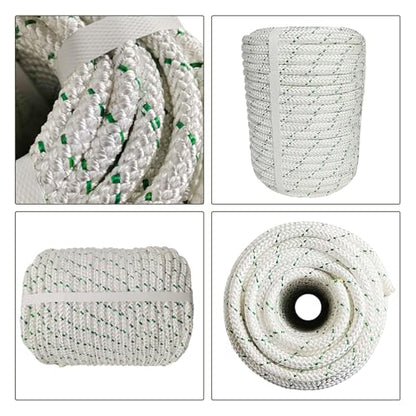 3/8 inch Arborist Bull Rope 4800Lbs Breaking Strength 200 Feet New Braided Polyester Rope - color: White, size: 3/8" 200ft