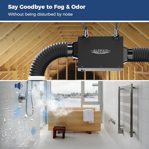 ALORAIR 4 Inch Inline Bathroom Exhaust Fan – Ultra Quiet 170 CFM Ventilation Fan for Bathroom, Attic, Kitchen, Garage, Laundry Room – Durable, Easy to Install, Powerful Airflow - size: 4 inch
