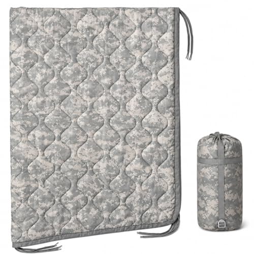 USGI Industries Military Woobie Blanket | Thermal Insulated Camping Blanket, Poncho Liner | Large, Portable, Water-Resistant, for Hiking, Survival | Compression Carry Bag - color: Acu