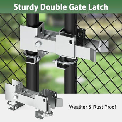Chain Link Fence Double Gate Latch for 2" Gate Frame Chain Link Fence Gate Latch Residential Strong Arm Double Gate Latch for Metal Gate - size: For 1 5/8" thru 2" Gate Frames