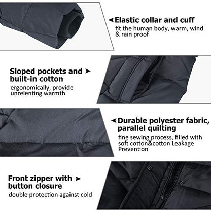 BINACL Women's Winter Warm Thicken Long Outwear Pockets Coat Parka Jacket XS-3XL - color: Black, size: Large