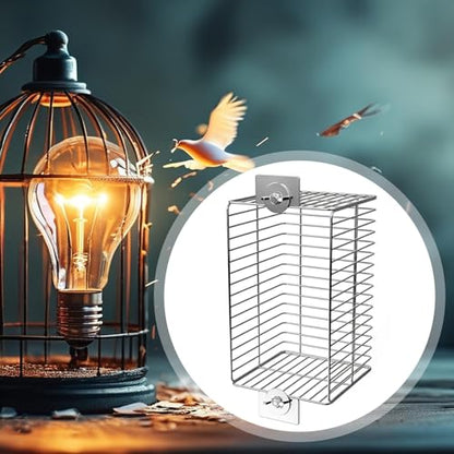 Reptile Lamp Cover Stainless Steel Anti Scald Lampshade Heater Cage Enclosure Square Bulb Guard Suitable for Pet Enclosure Birdcages