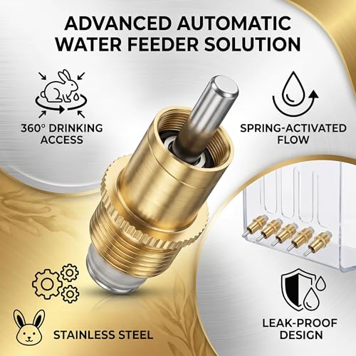 20Pcs Stainless Steel Rabbit Water Feeder Automatic Rabbit Drinker Nipple Easy Use Drinking Water Tool for Small Animals Farm Animal Supplies