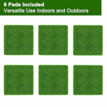 Washable Nesting Pads for Chicken Coop - 6 Pack 12"x12"x1.2" Chicken Laying Box Pads - Durable, Soft, Thick Artificial Grass Turf Mats for Nesting Boxes, Indoor/Outdoor Synthetic Bedding