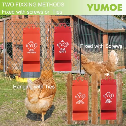 Metal Chicken Feeder Oyster Shell and Grit Dispensers for Chicken Coop Accessories - size: 4.5Lbs Feeder