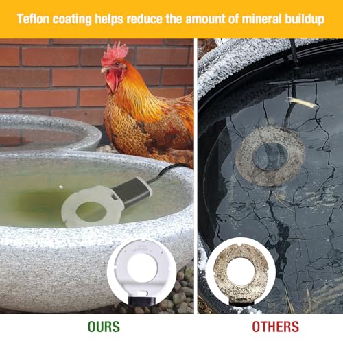 250W Chicken Water Heater, Submersible Bucket Heater Deicer for 5 Gallon, Heated Chicken Waterer for Winter, Freeze-Proof Poultry Waterer, Stock Tank & Water Trough Warmer for Livestock - size: 250Watt