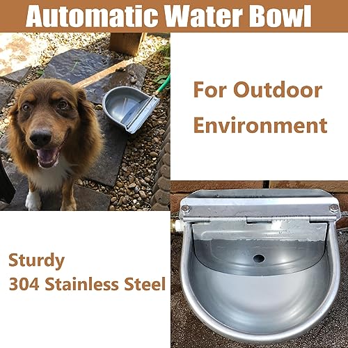 Stainless Steel Livestock Water Bowl with Float Valve Tank,Automatic Farm Water Bowl for Horse, Cow, Goat, Sheep, Dog Drinking Waterer - size: No Pipe